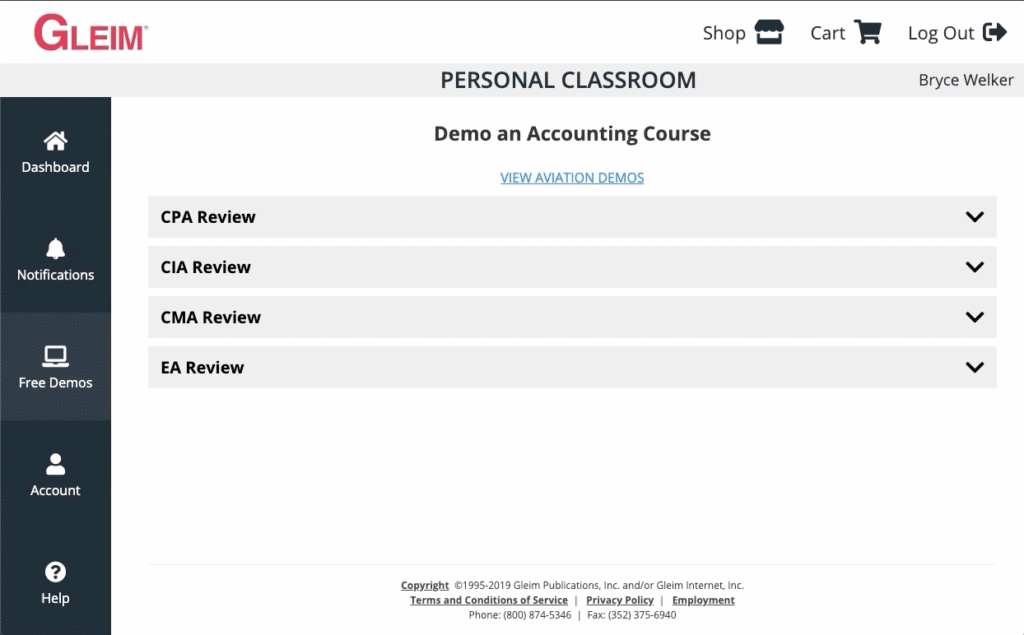 Gleim Dashboard - Gleim CPA Review